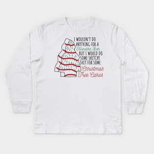 Christmas Baking Tree Cakes, Some sketchy stuff for some christmas tree cakes, Hand Drawn White Christmas Tree Cakes Kids Long Sleeve T-Shirt